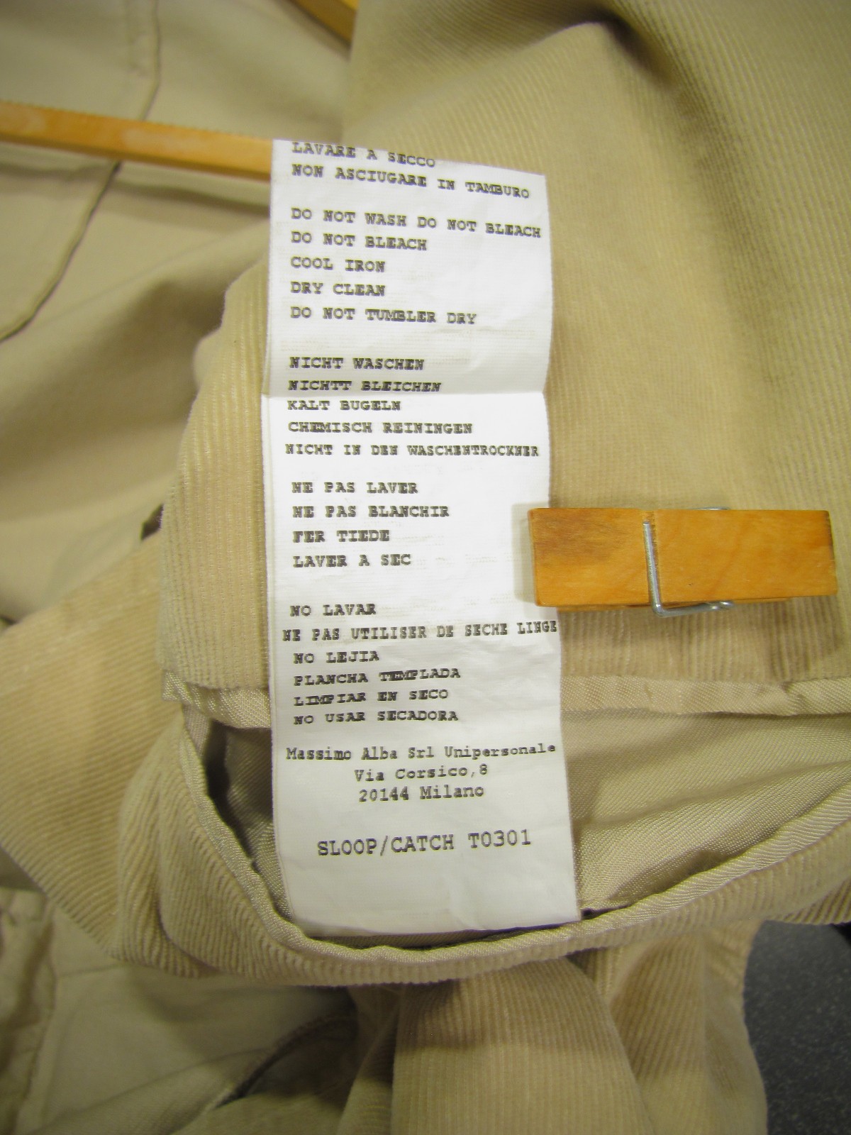 Massimo Alba corduroy sloop jacket 100% cotton desert tan men’s ALTERED 40 / 38