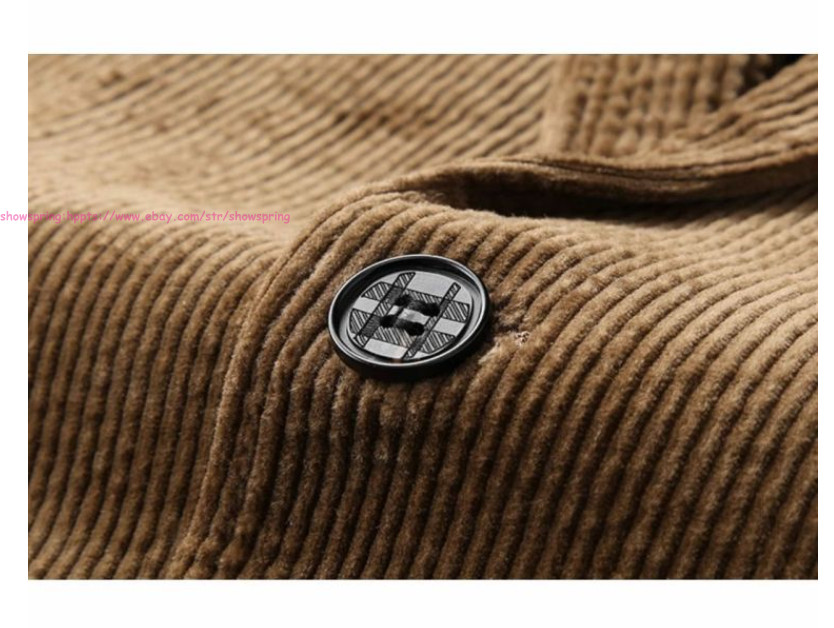 Men Vintage Casual Work Wear Corduroy Suit Fall Winter Blazer Jacket Sport Coats