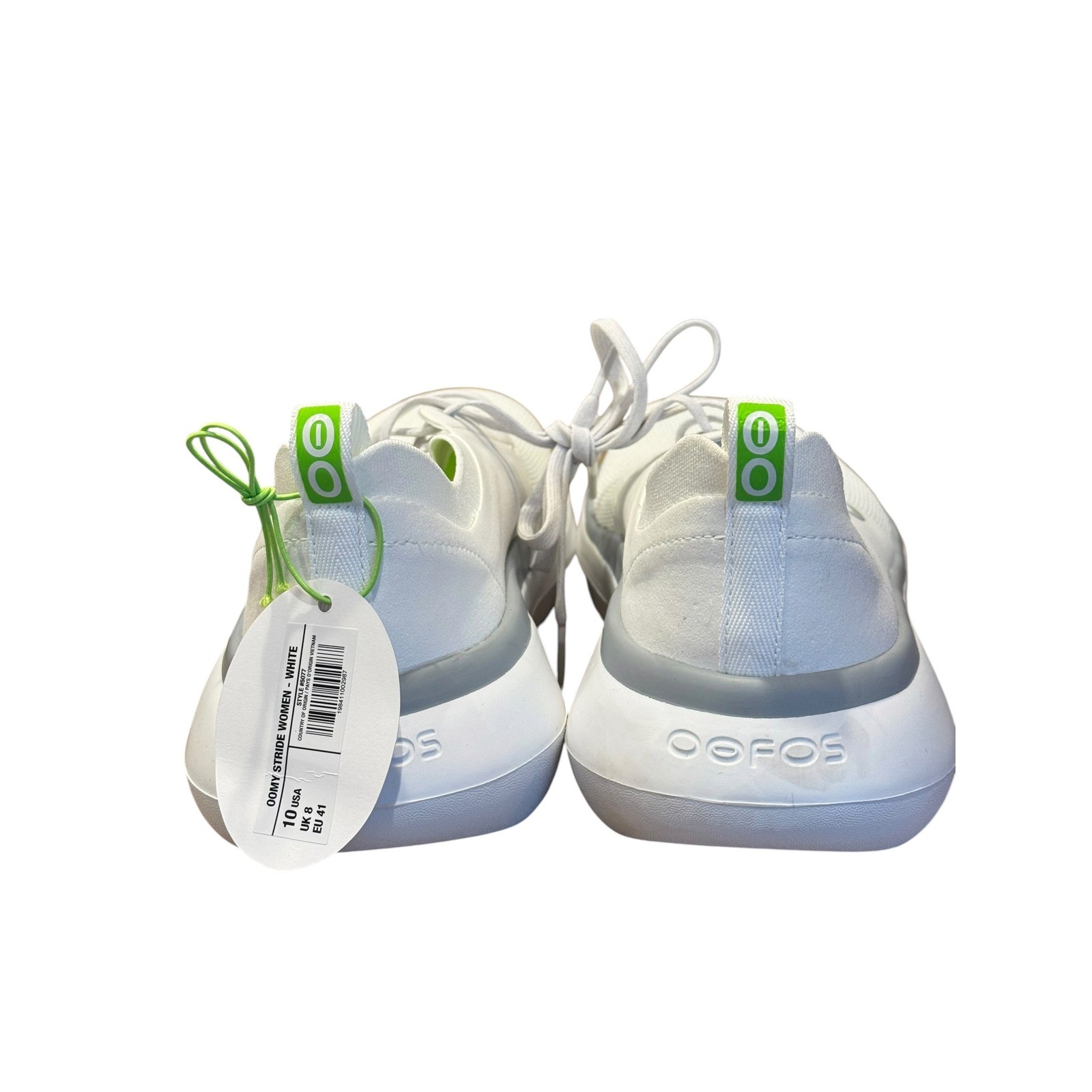 OOFOS OOMY Stride Women White Recovery Walking Shoes Sneakers Size 10 NEW