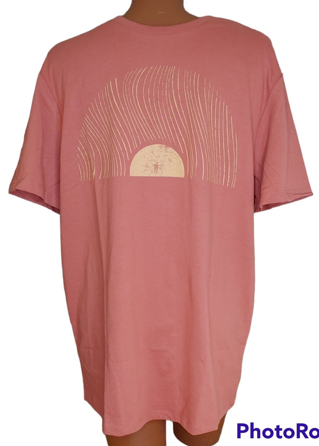 Goodfellow Graphic Tee Adult L Divine Red Sunset T-Shirt Beachy Coastal Boho Nwt