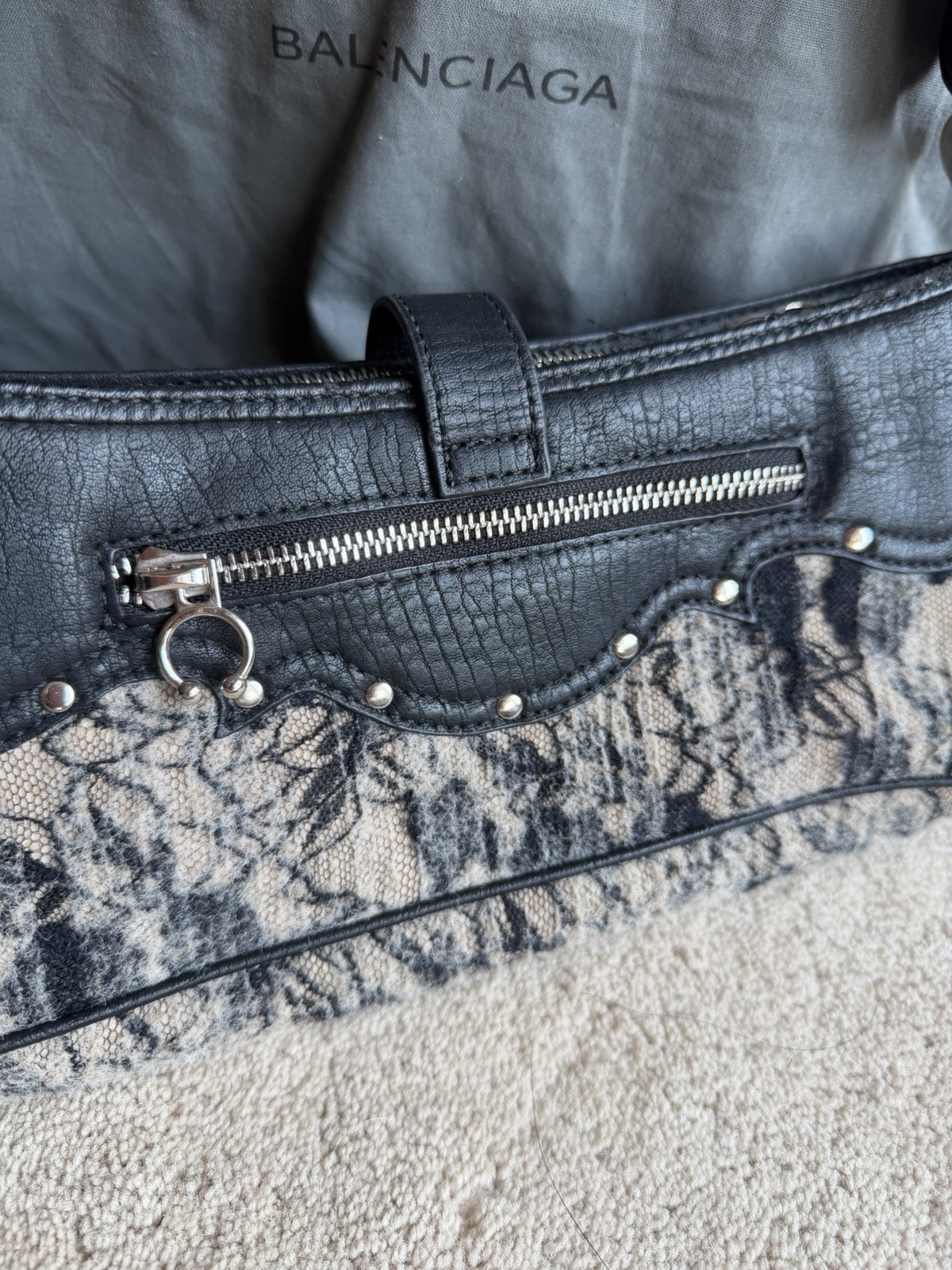 VINTAGE Embroider Shoulder Bag Western Buckle Studded