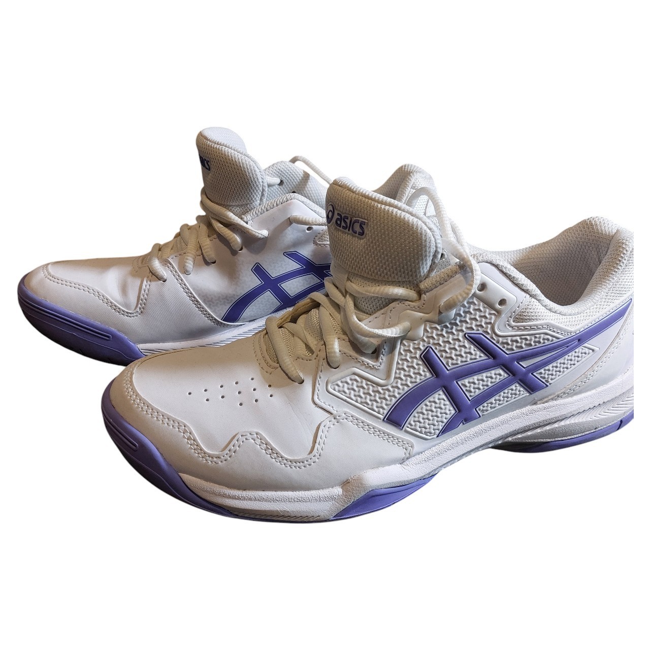 ASICS Gel Dedicate 7 Womens 10 White Purple Tennis Shoes Court Sneakers 1042A237