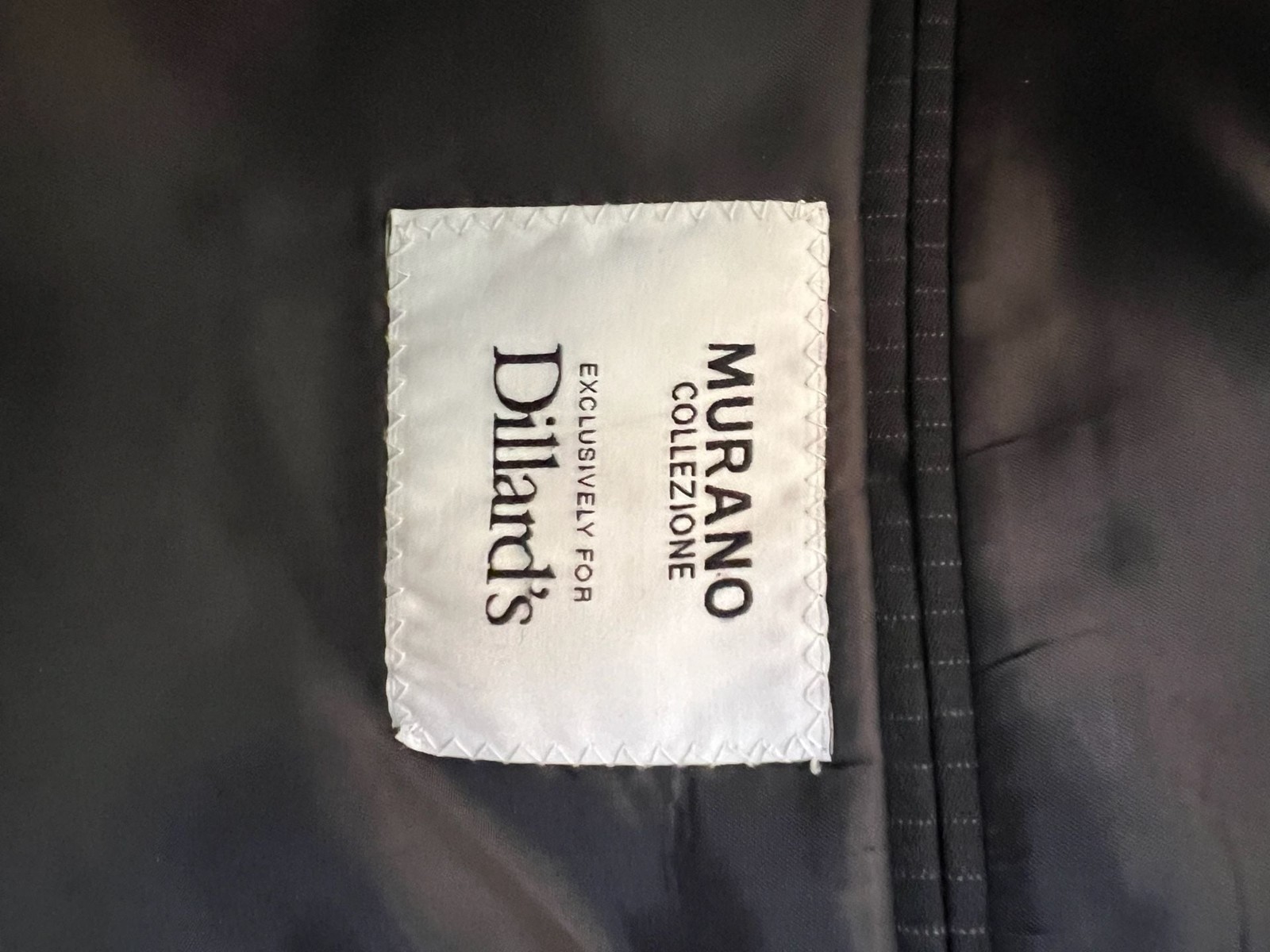 Murano Collezione Men’s Black Pinstripe Two-Button Blazer Jacket 43R