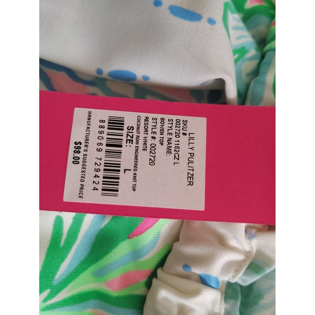 Nwt Lilly Pulitzer Pink, Bowen Green & Blue Floral Sleeveless Top In Coconut Raw