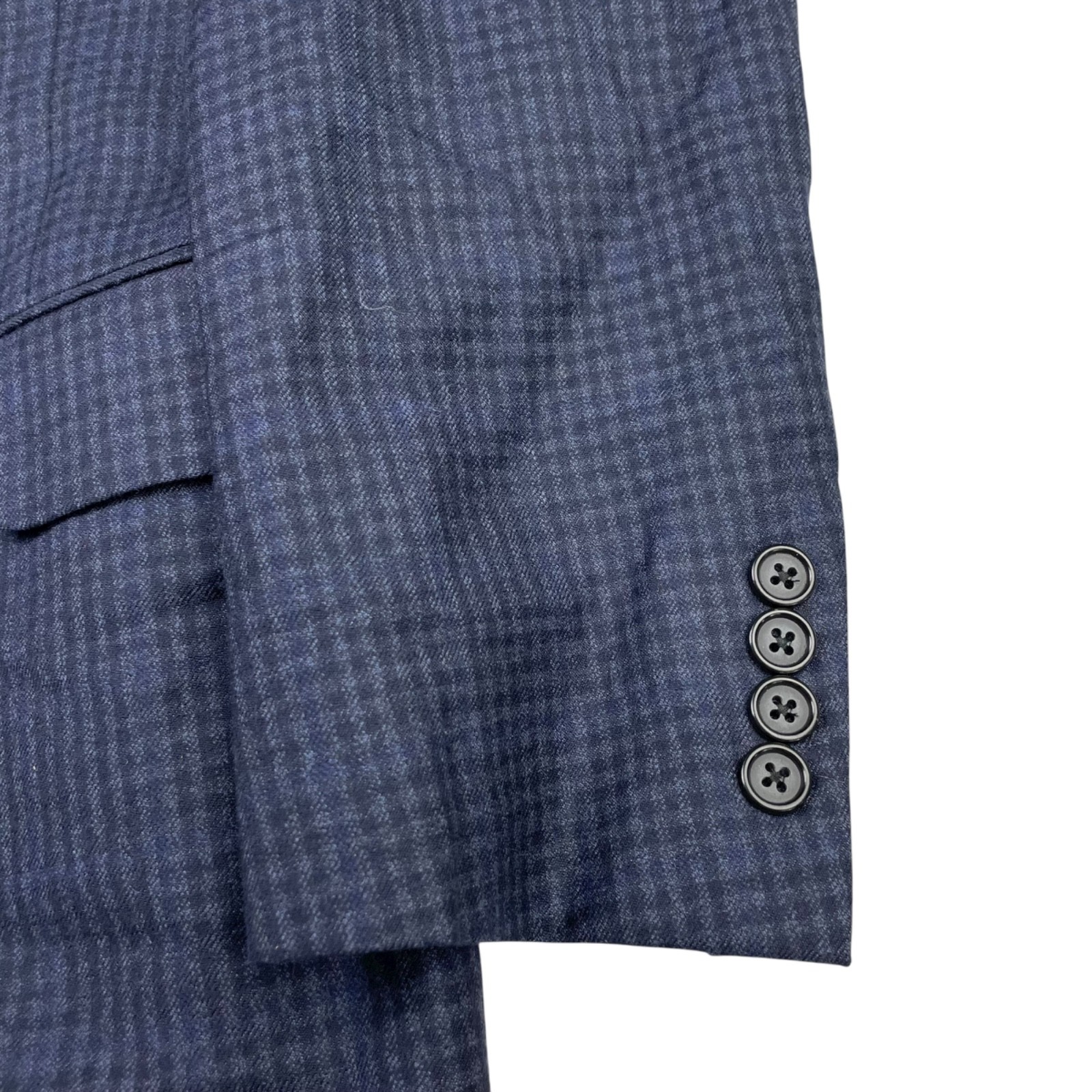 Hickey Freeman Men’s Flannel Wool 2-Button Blazer Blue Check Plaid • USA • 38R