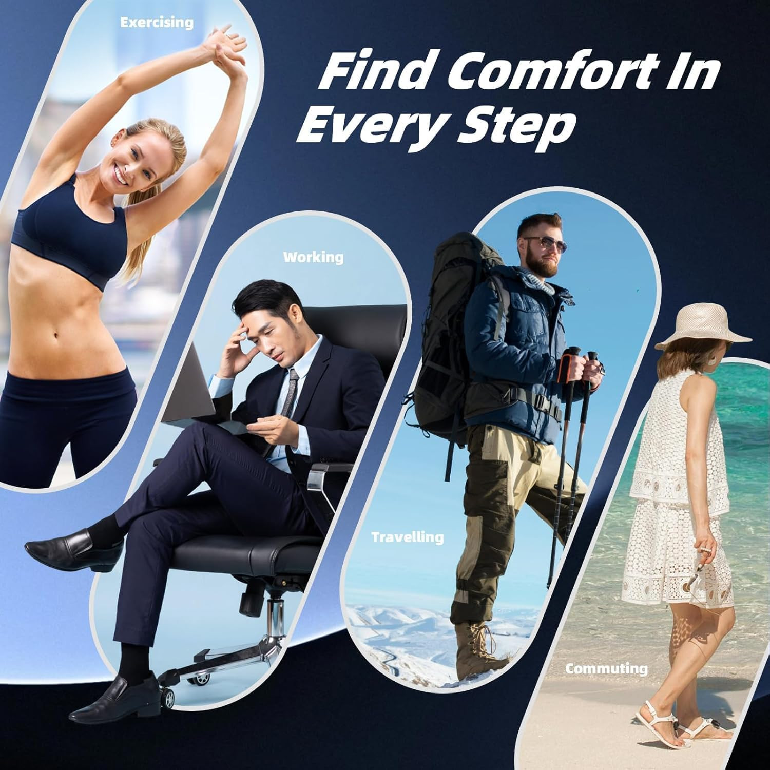 High Arch Support Inserts Women/Men, Flat Foot Arch Support Pads for Women, Reus