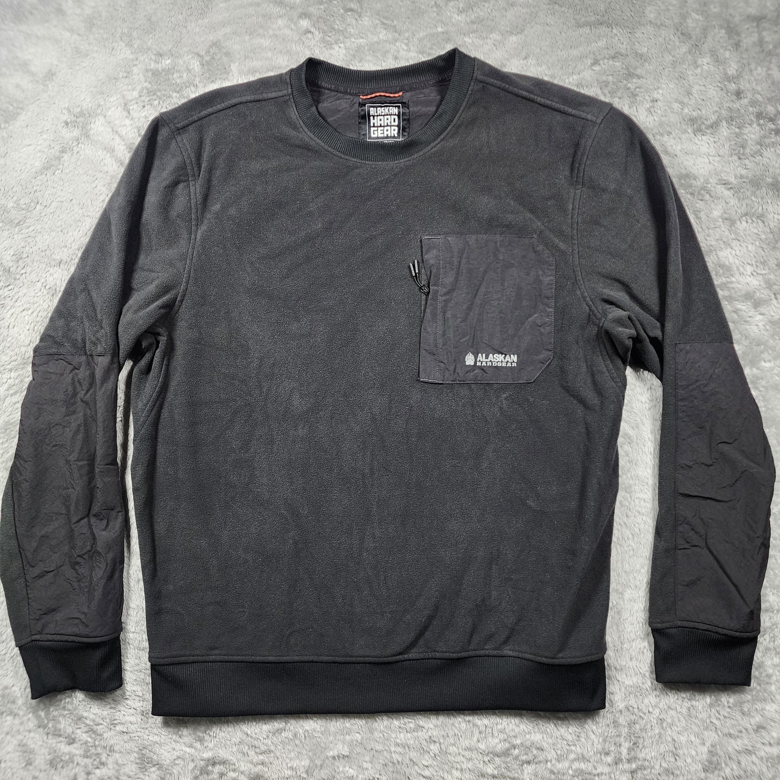 Alaskan Hard Gear Sweatshirt Mens Large Black Fleece Pullover Crewneck Outdoor