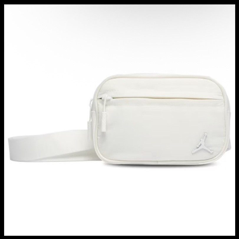 Jordan Jumpman White Small Crossbody Camera Bag Zip Closure Adjustable Strap