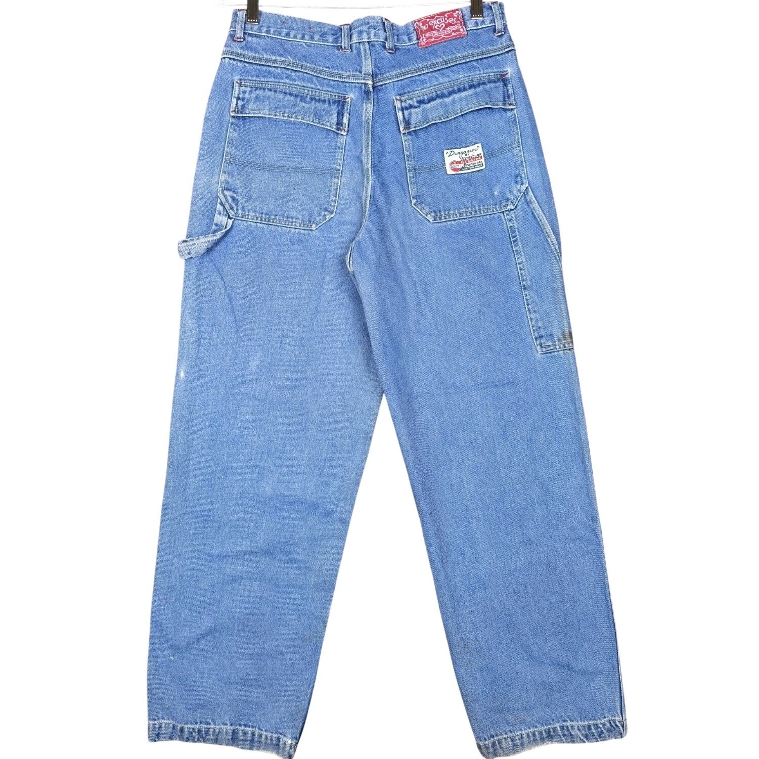 Vintage Y2K No Excuses Utility Leg Carpenter Jeans 13/14 Baggy Wide Leg Blue
