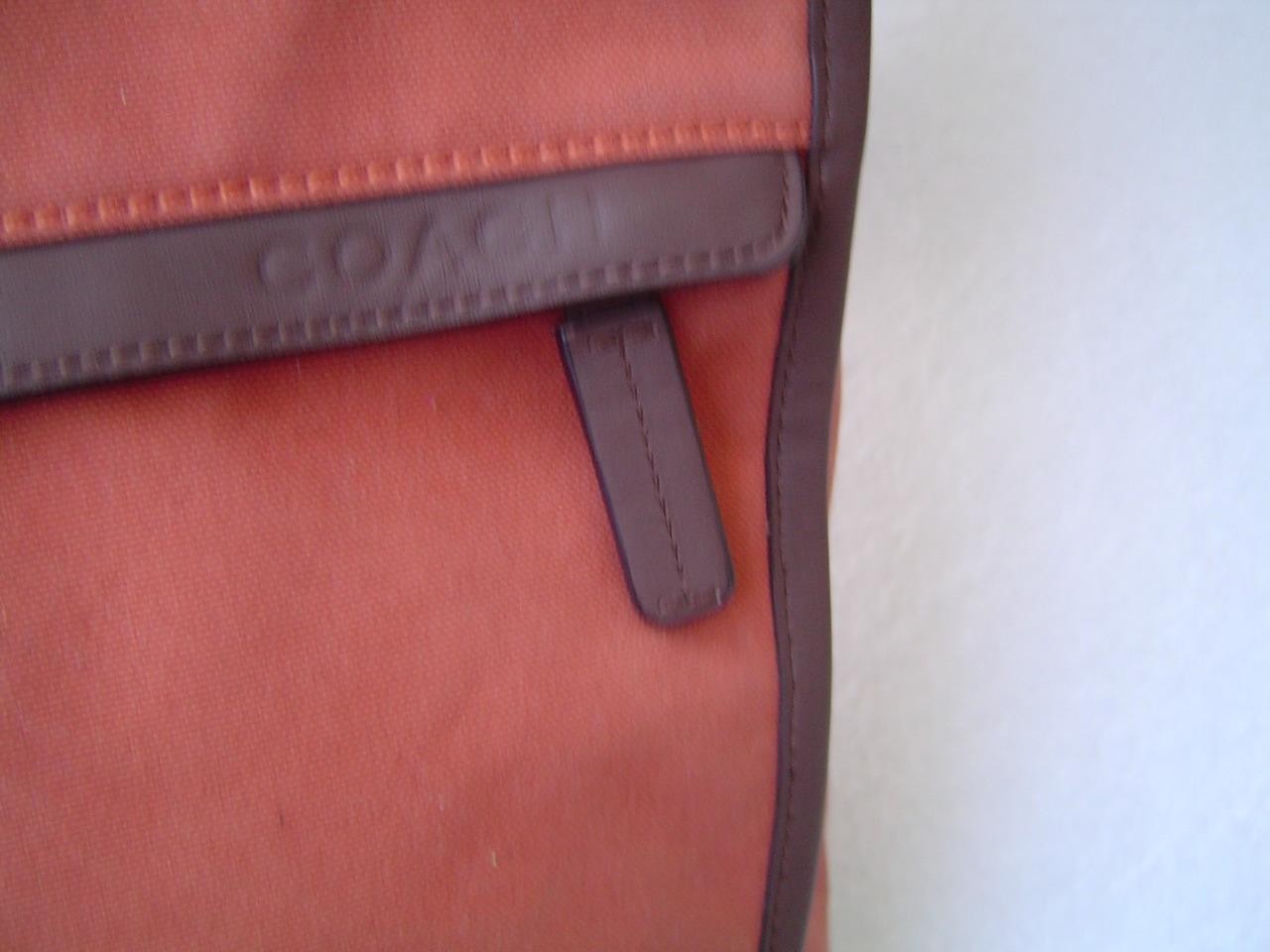 AUTHENTIC COACH MENS CAMDEN ORANGE CANVAS LARGE MESSENGER BAG #70829 VGC
