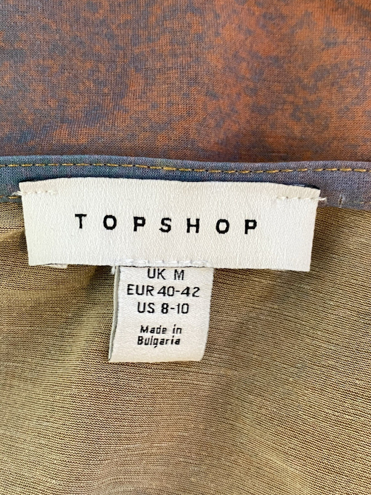Topshop Women’s Sz Medium Sunset Ombré Ruched Side Mesh Tank Sleeveless Top