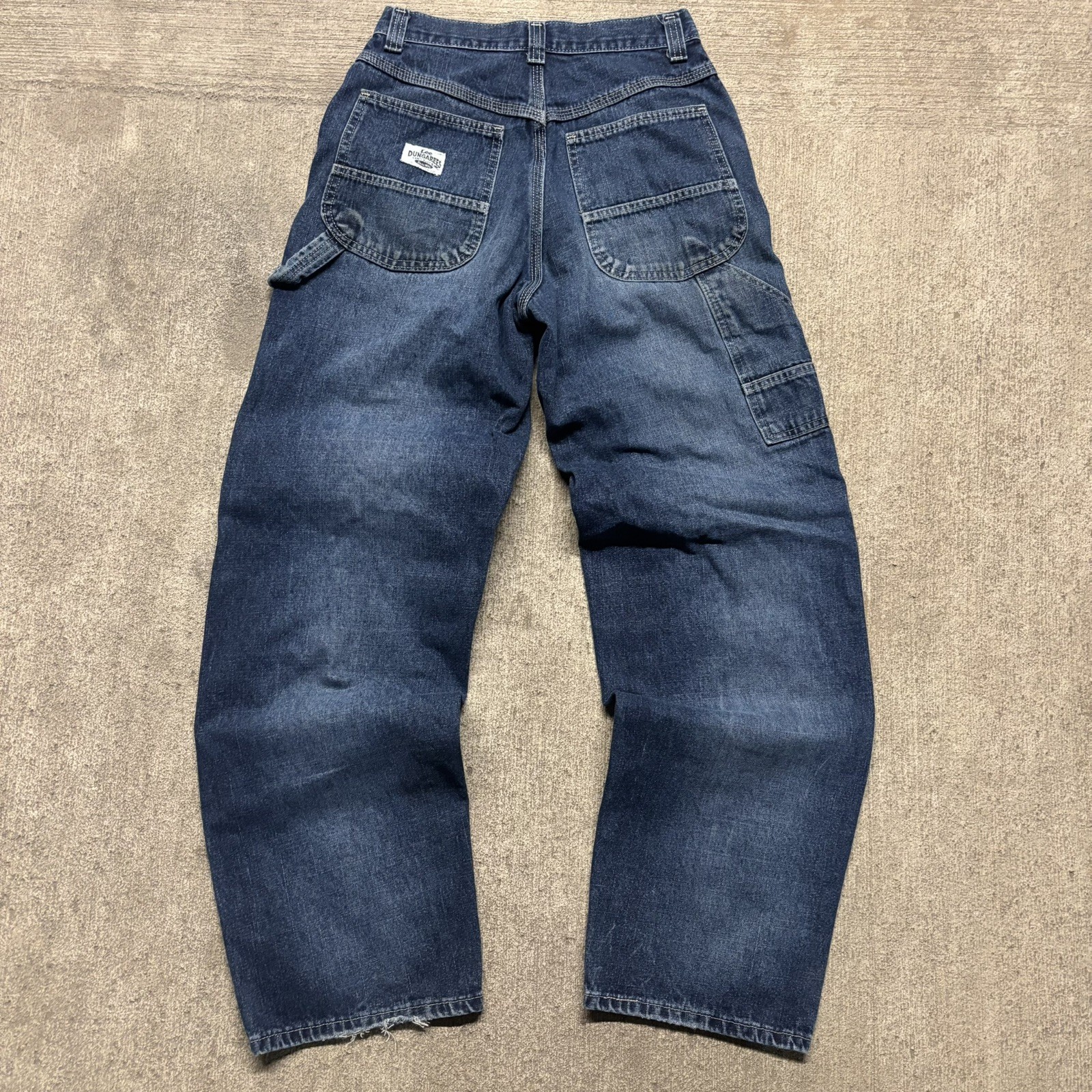 Vintage Lee Workwear Blue Carpenter Jeans High Waisted Wide Leg 26 90s Utility