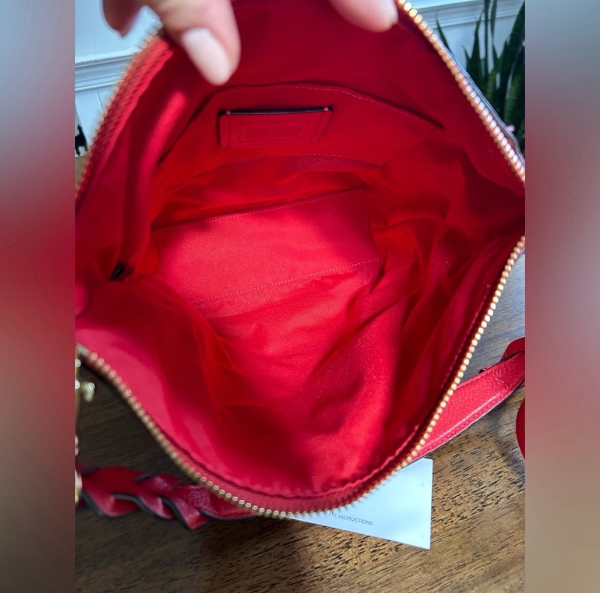 COACH Mini Abby Duffel Shoulder Crossbody Bag RED Pebble Leather