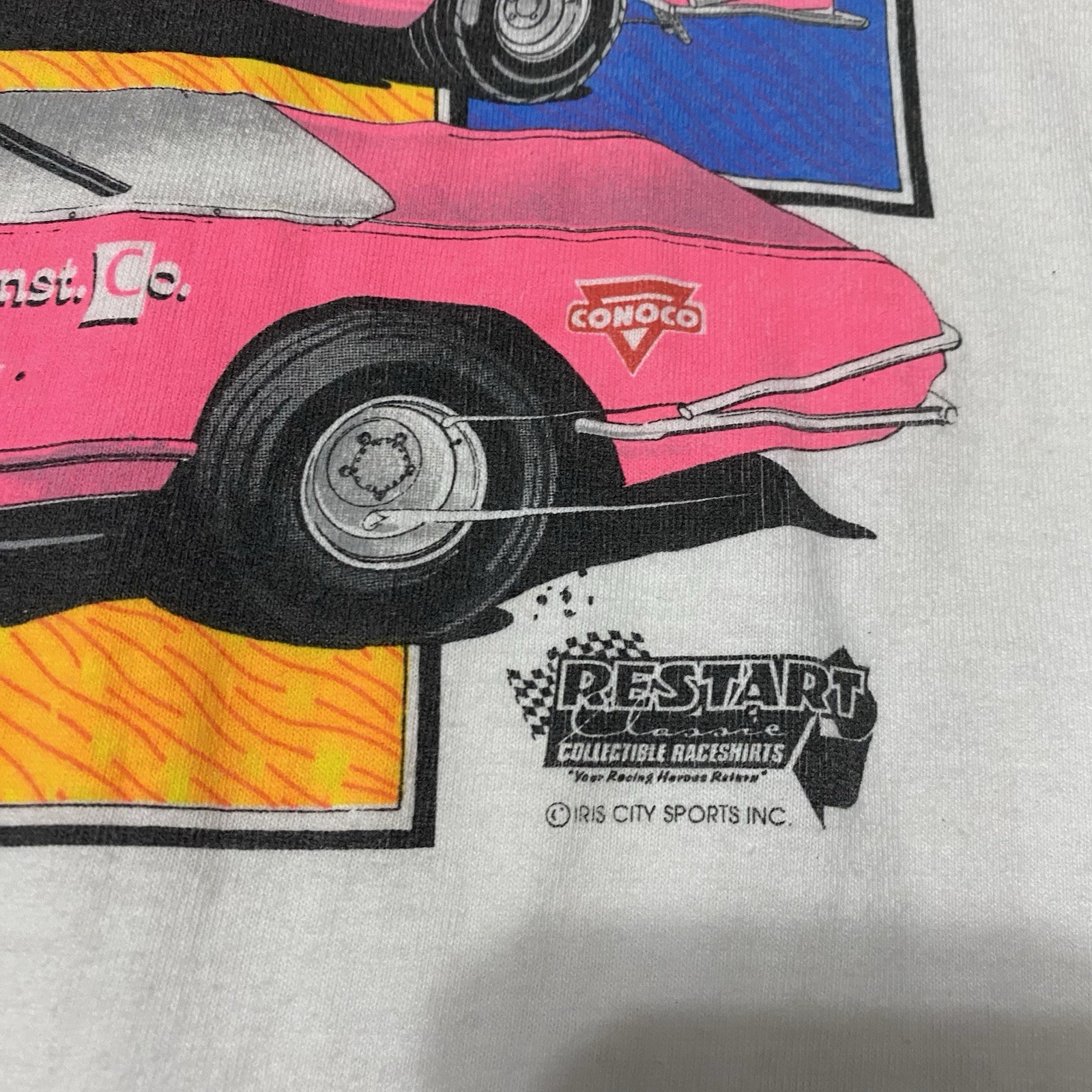 Vintage Roger Dolan Dirt Track Racing Shirt XL 22.5×30.5 Stains/Need Oxiclean