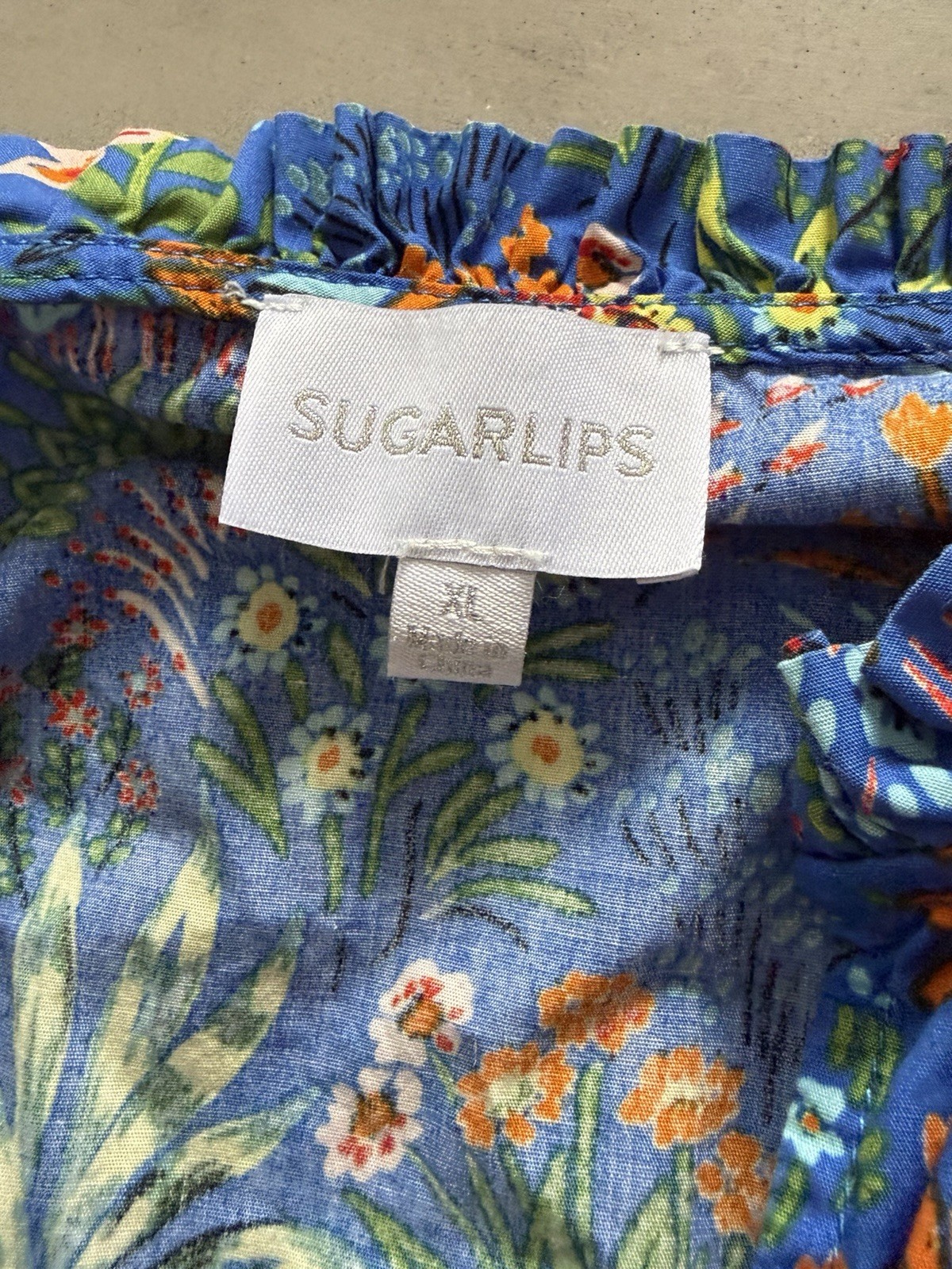 NEW SUGARLIPS ruya floral marisol mini dress in cobalt combo XL