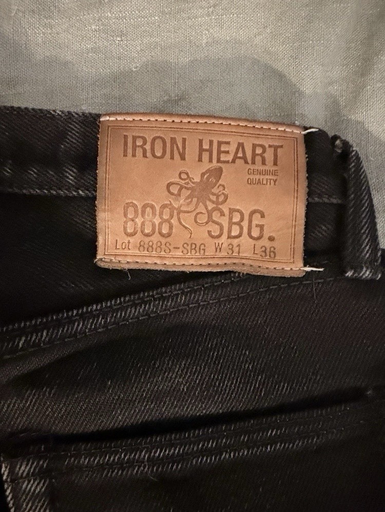 Iron Heart Black 888S 21oz Button Fly Vintage Selvedge Denim Jeans Size 30