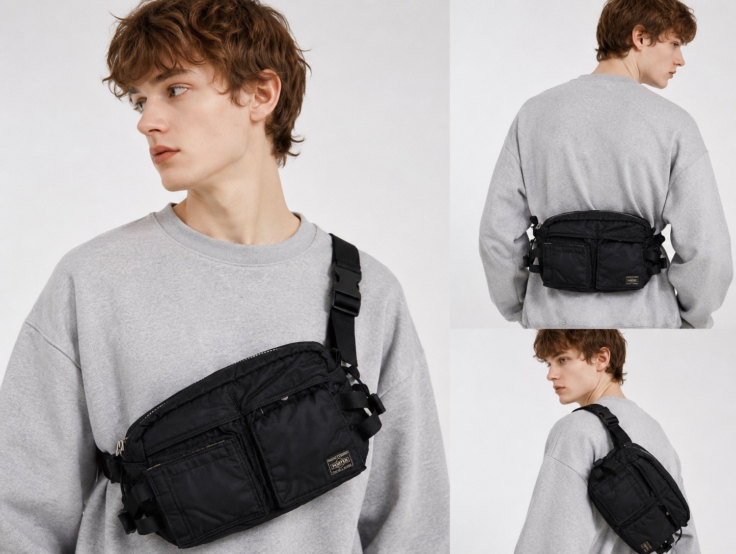 Porter Tanker Waist Bag Black W30 H20 D13cm Unisex Fashion Made In Japan