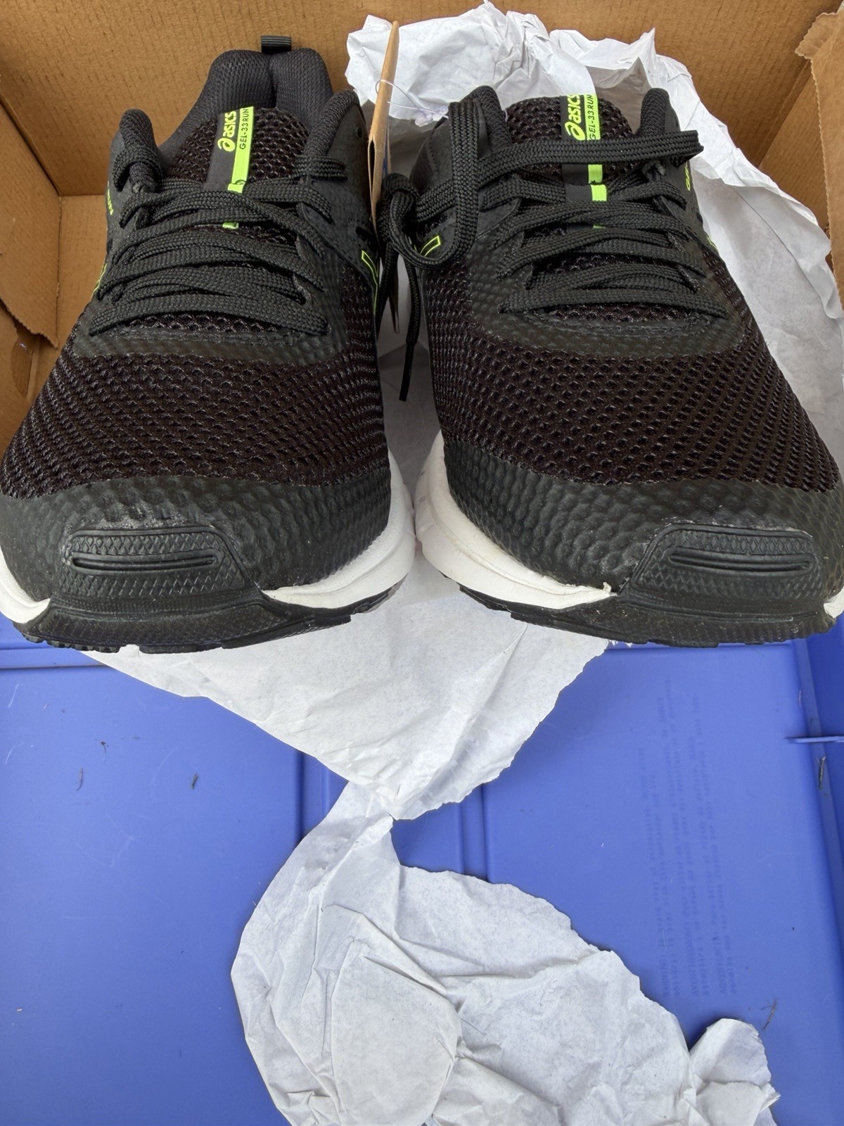 ASICS GEL-33 RUN Men’s Running Shoes Lace Up Black/Hazard Green 1011B438-003