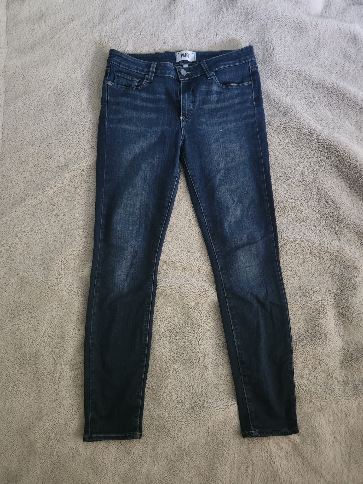 Paige Verdugo Ankle Jeans Womens 30 Blue Dark Stretch