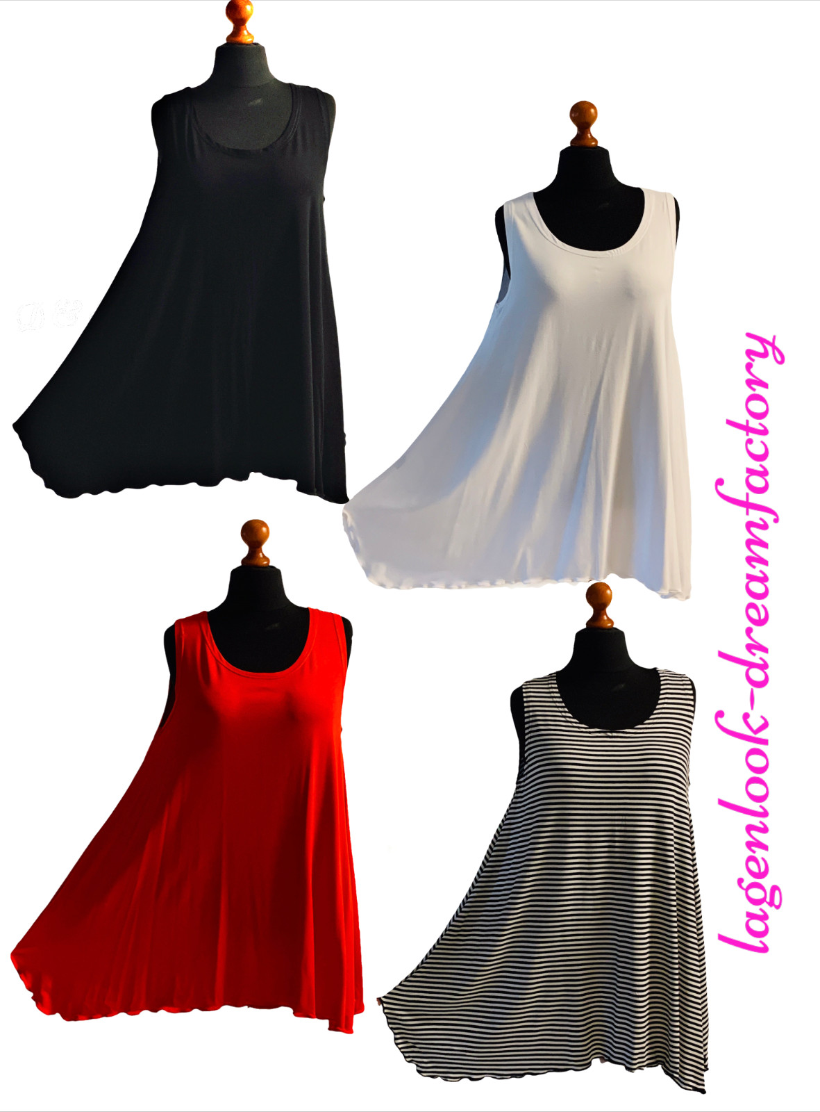 Lagenlook A-Linie-Basic-Top-Tunika Jersey 2 Größen 44 46 48 50 52 54 56 58