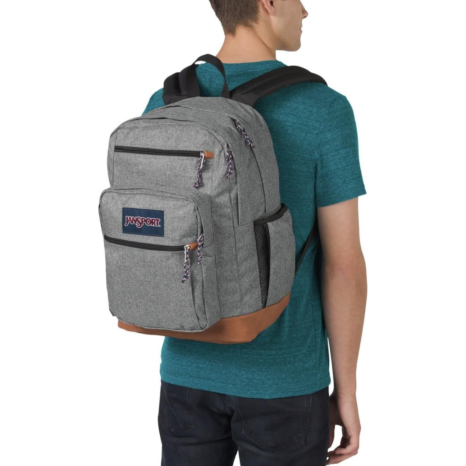 JanSport Cool Backpack with 15-inch Laptop Sleeve, 2 Compartments, Heather Grey