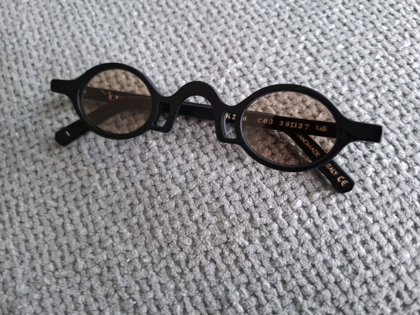 Monokol Oval Minimal Sunglasses MK200 C03 COLOR Matte Black Brown Lenses 38-37