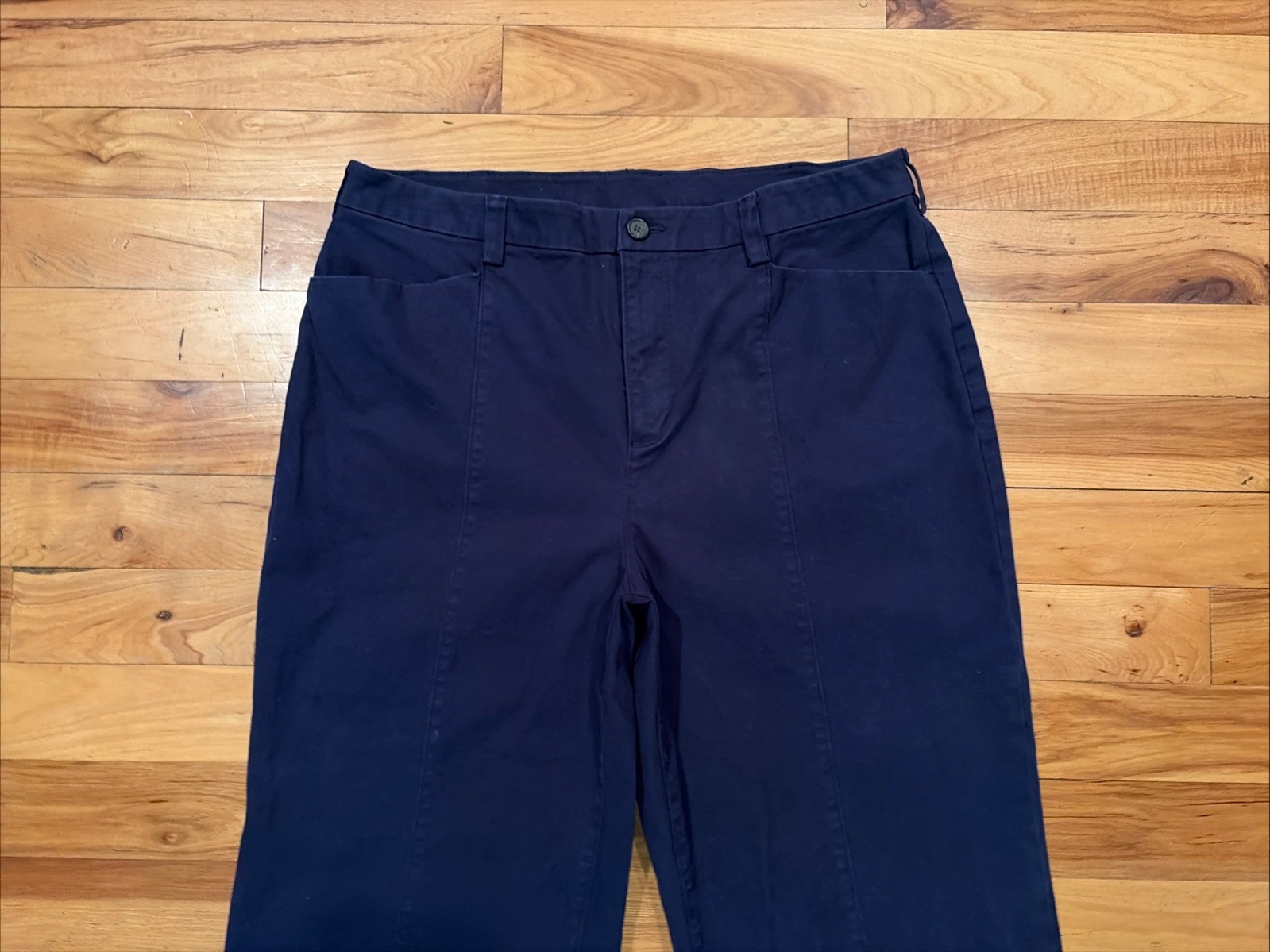 Duluth Trading Co. Blue Crop Capri Wide-Leg Pants Womens Tag 18 Reg Fits 37 x 23