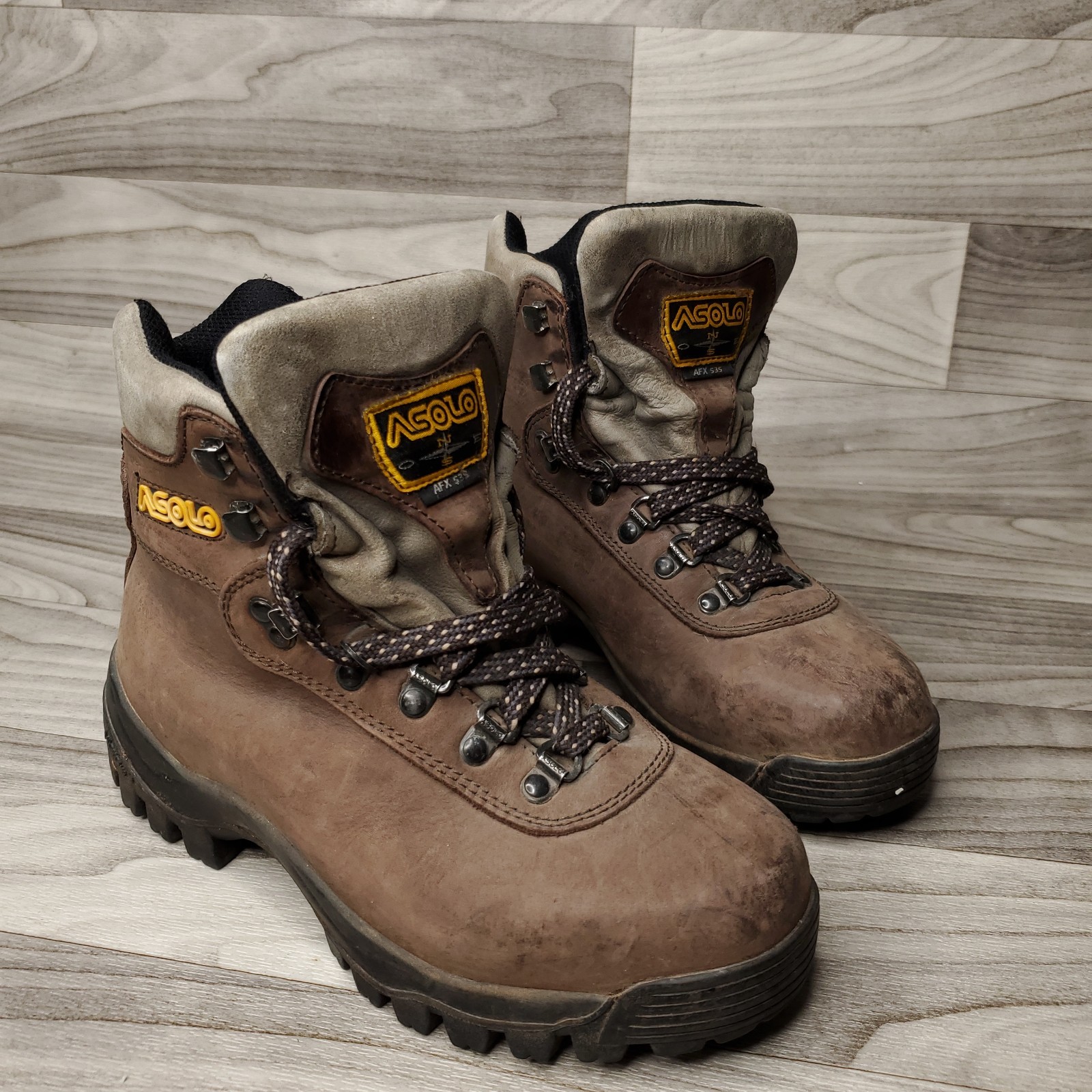 Asolo AFX 535 Hiking Backpacking Boots Nubuck Leather Vibram Sole Women’s Size 7