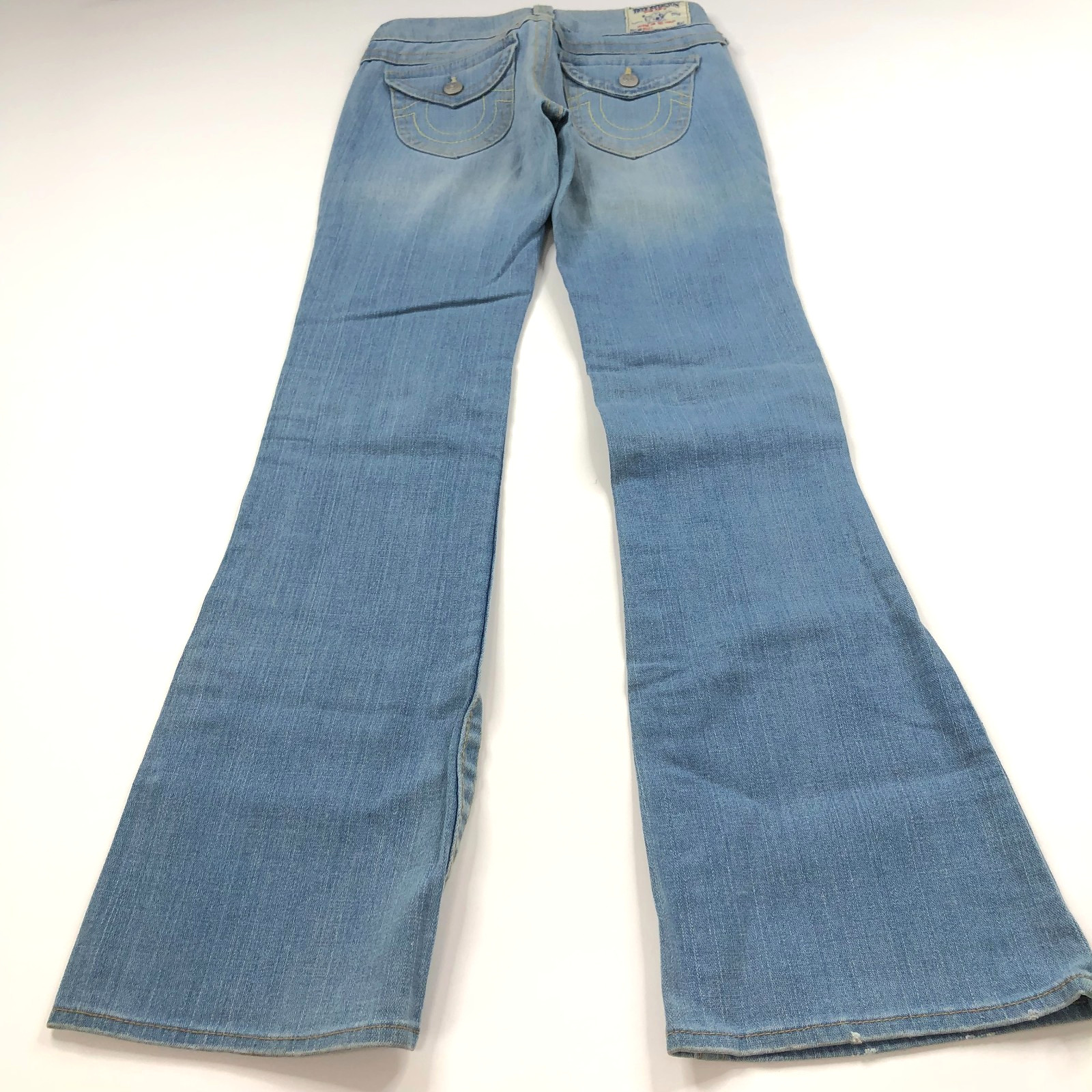 True Religion Becky Bootcut 26 (Fits 28W 33L) Low Rise Denim Jeans Flap HRJ