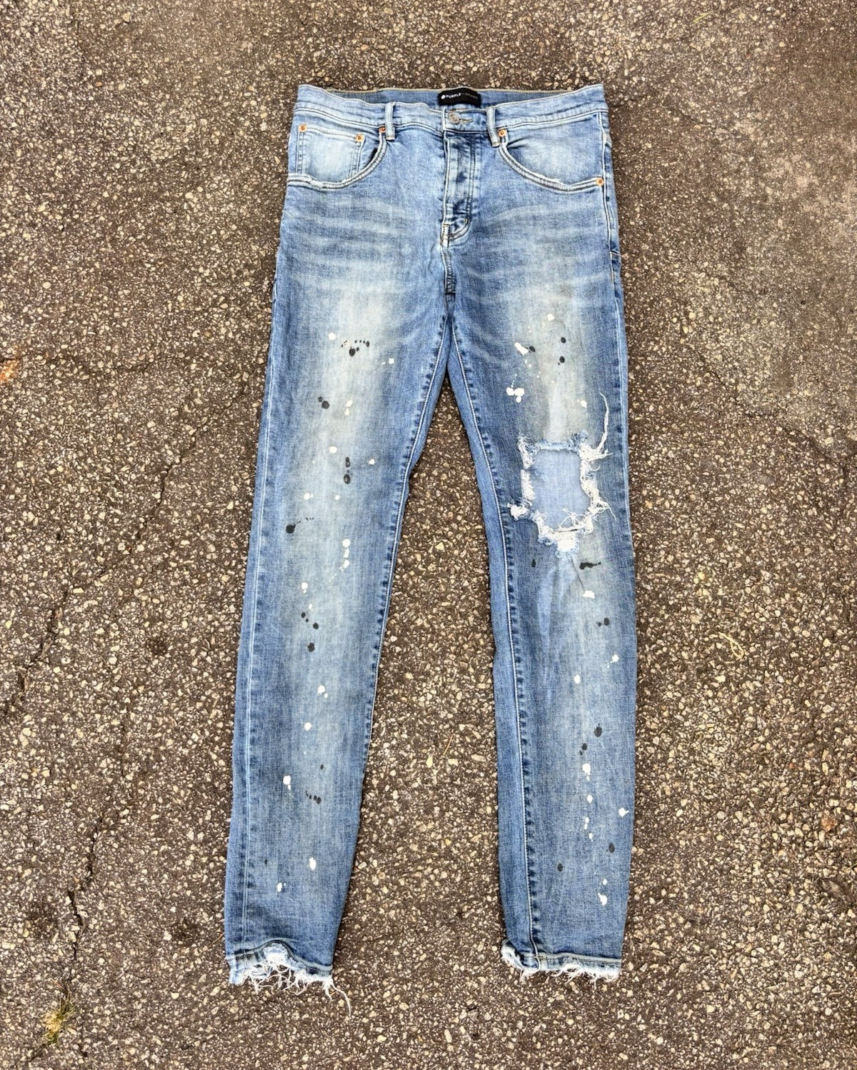 Purple Brand Light Wash Distressed Skinny Denim Jeans – No Back Tag