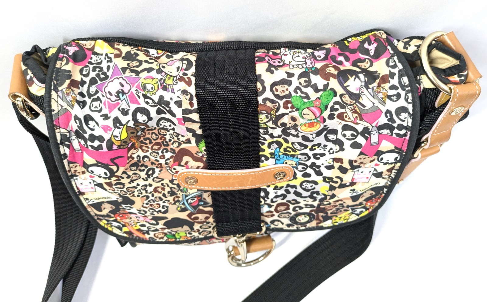 Rare tokidoki Shoulder bag Leopard w/Charm Adios 10 × 10 in Kawaii Excellent