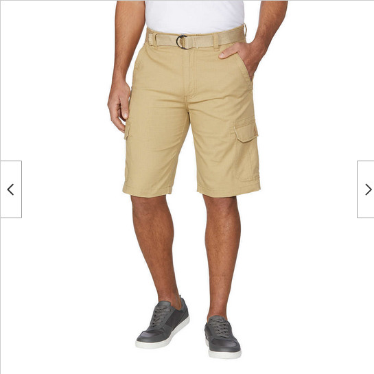 WEARFIRST MEN’S 685 LEGACY BELTED CARGO SHORTS (KHAKI 30W )NWT