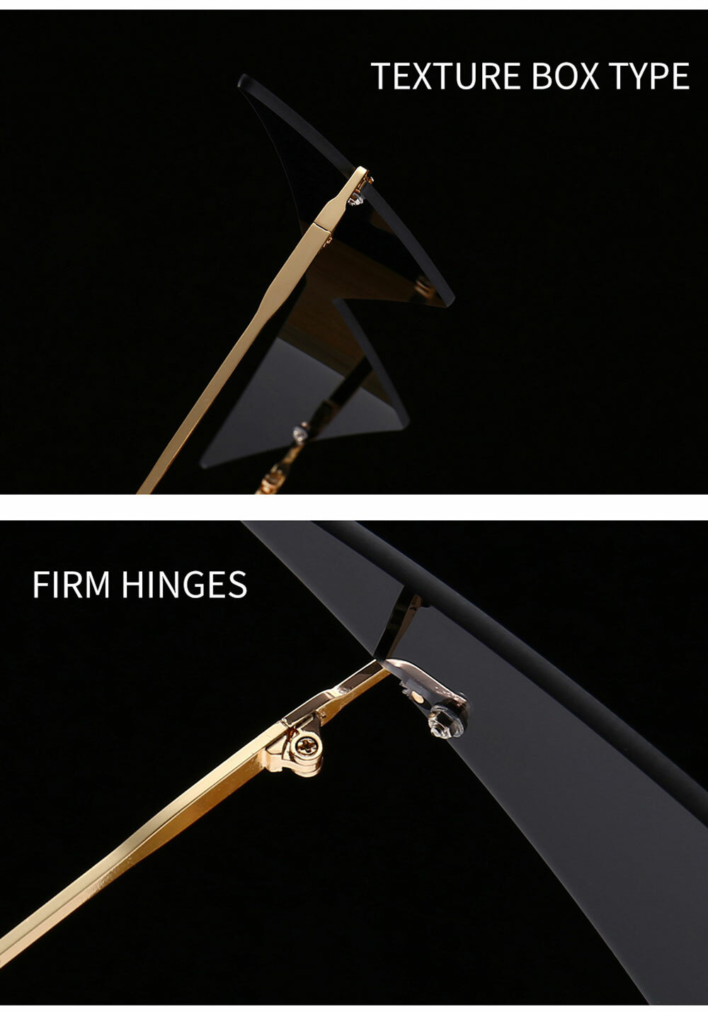 Triangle Cat Eye Oversized Sunglasses UV400 Outdoor Shades for Men Wome