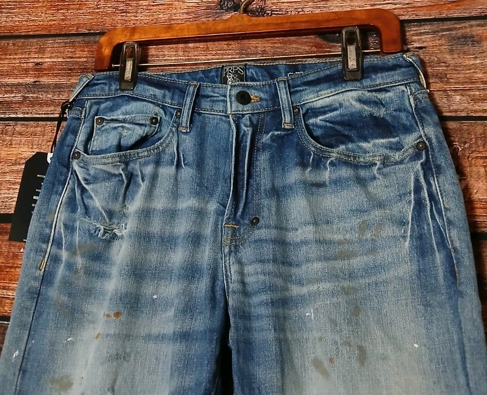 PRPS Jeans Size 30 Micaiah Skinny Distressed Paint Splatter 33.5″ Inseam NWT