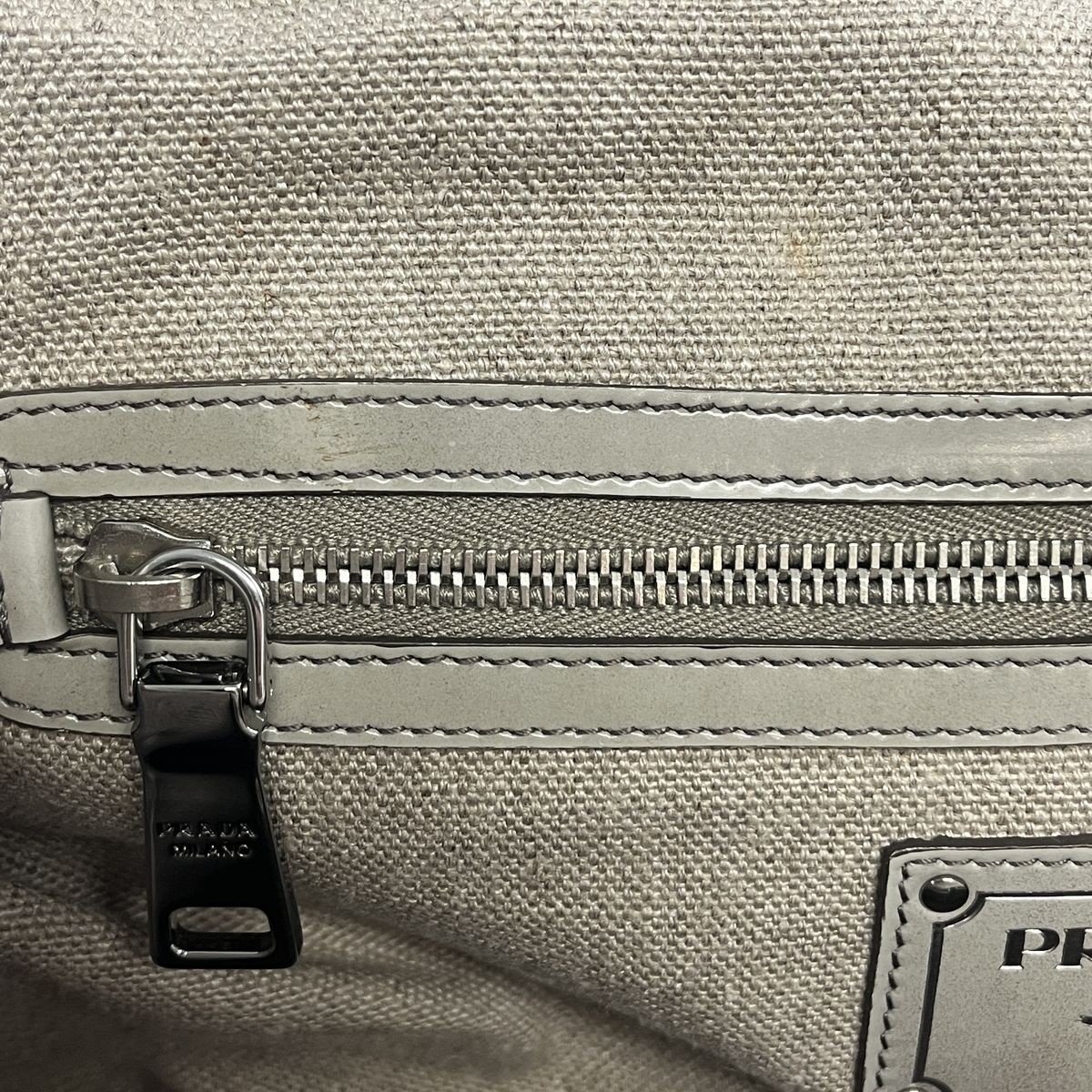 PRADA Mistolino Boston Bag Hand Bag Natural BN1886 Authentic Used