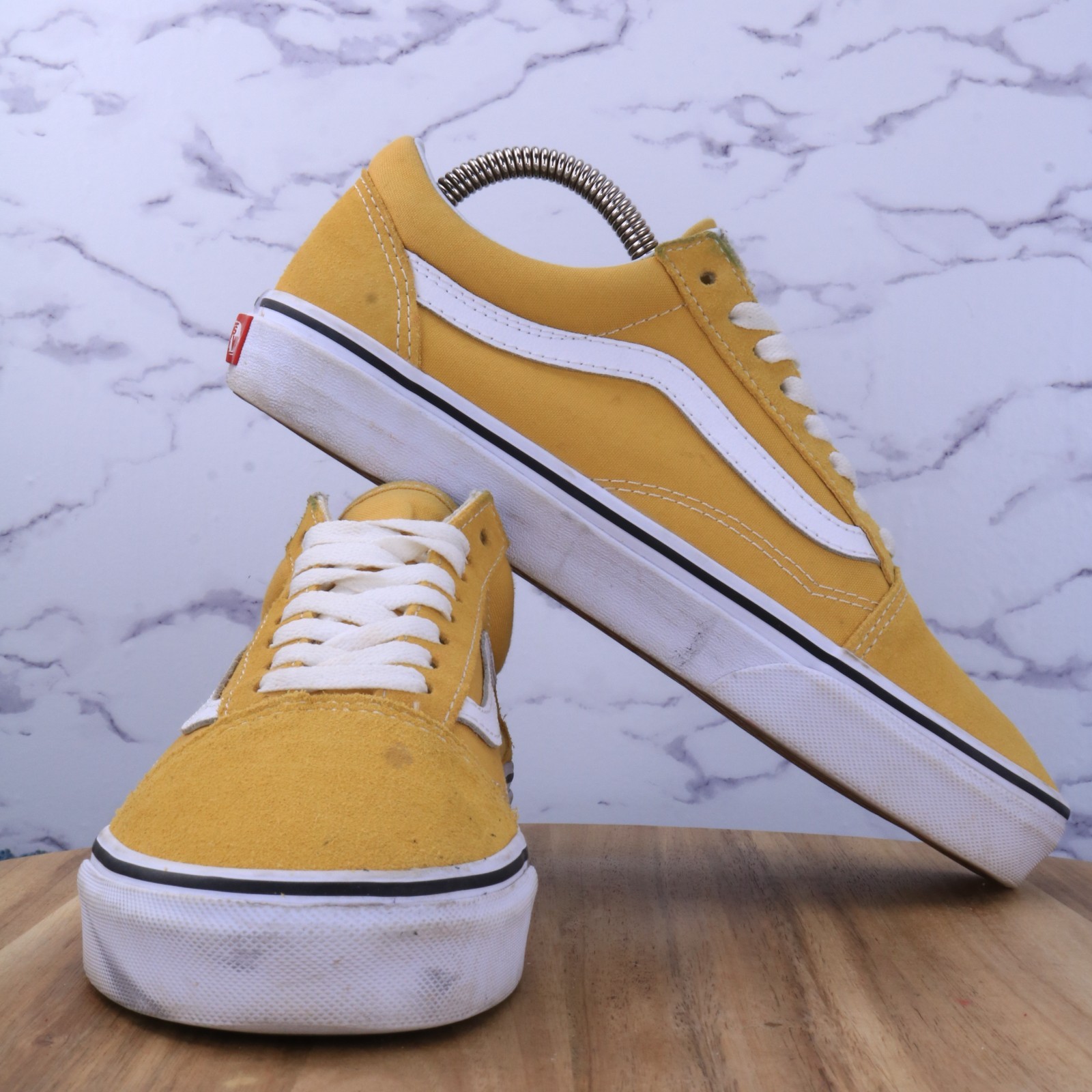 Vans Old Skool Flax Yellow White Casual Skate Shoes Sneakers Sz Men 6.5 /Women 8