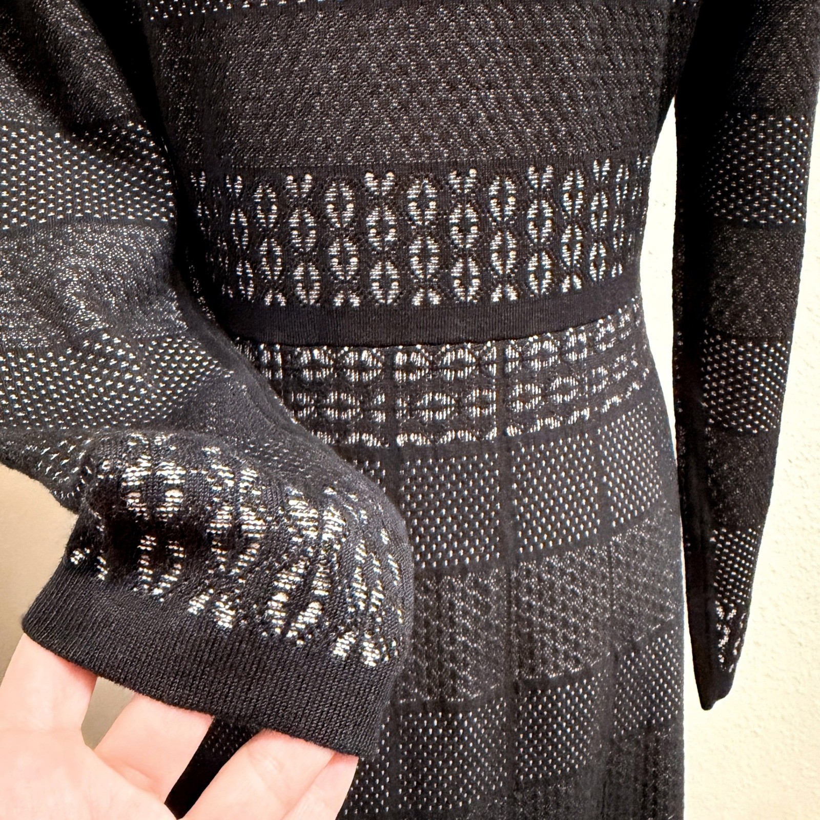 Gal Meets Glam Heidi Sweater Dress Black Knit Womens Size XL Stretchy Classic