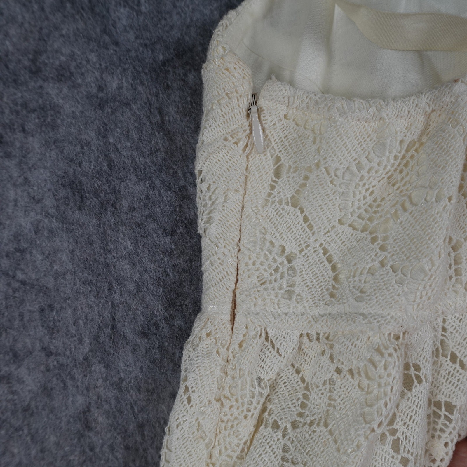 Robert Rodriguez Top Women 0 Cream Lace Bow Babydoll Camisole Coquette Victorian