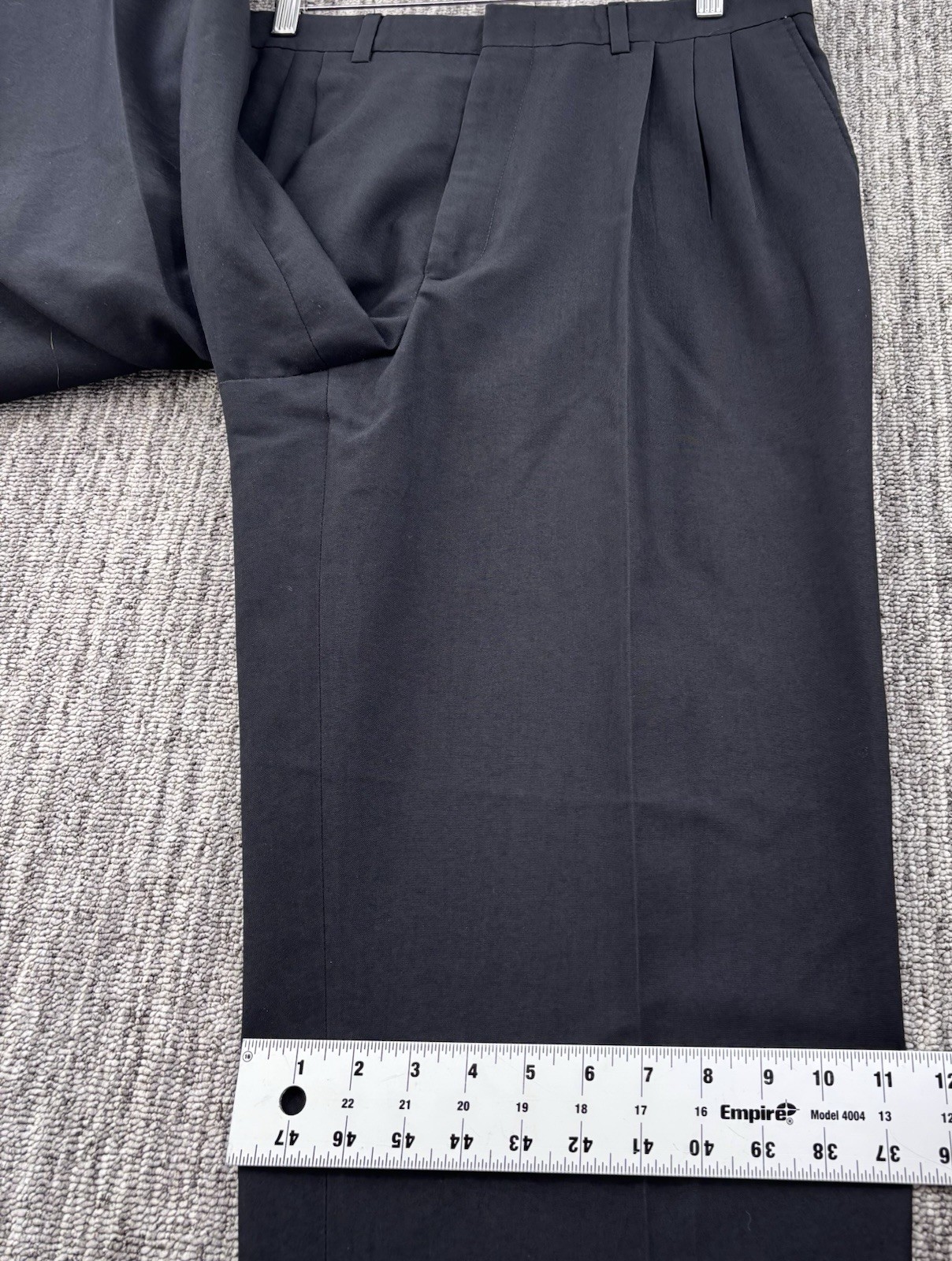 VTG Men’s Loose Relaxed Black Pleated Cuffed Dress Pants 32×31 Talon Zipper