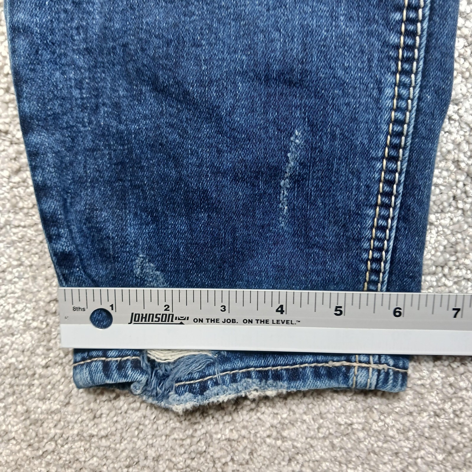 Silver Jeans Co Sam Boyfriend Jeans Womens W32 L27 Blue Distressed Stretch