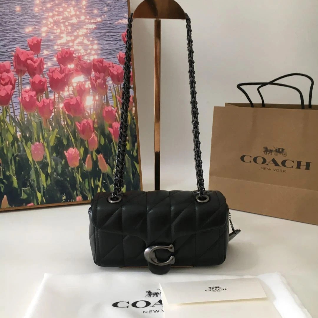 COACH Tabby CP149 Shoulder Bag 20 Quilted Black Silver NEW