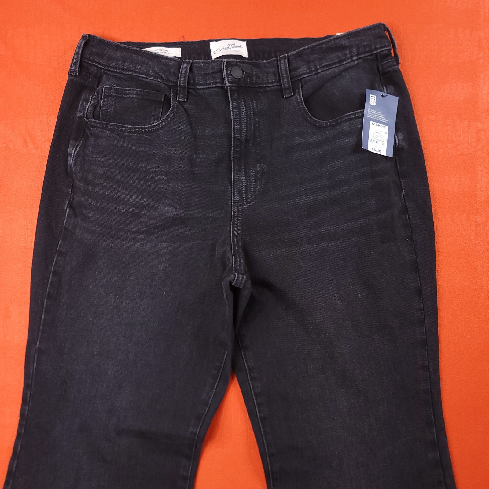 NWT Universal Thread Women’s Stretch High-Rise Flare Jeans Black Size 12 Short