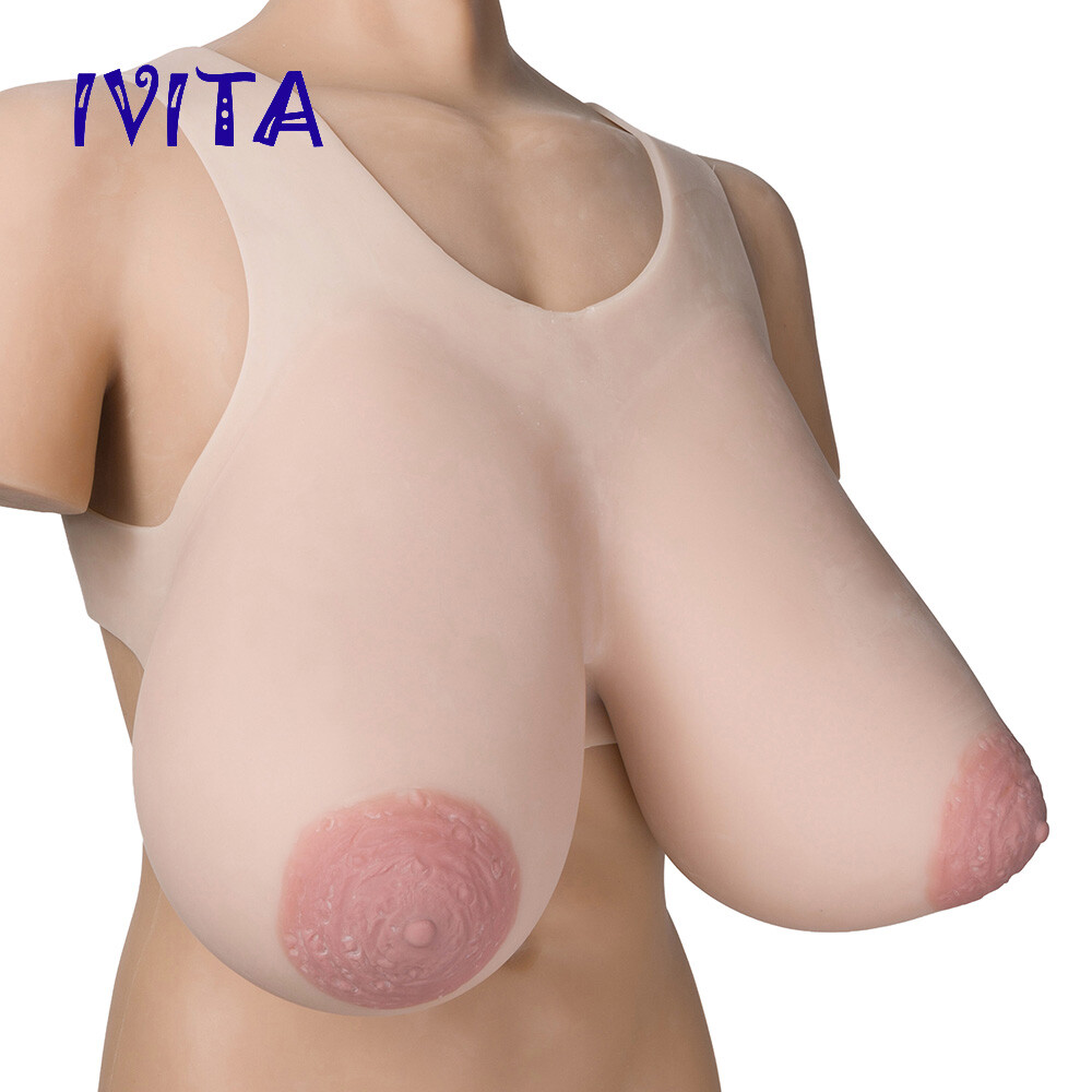 Full Silicone Vest Straps Big Areola Huge Breast Forms Drag Queen Large Boobs CD