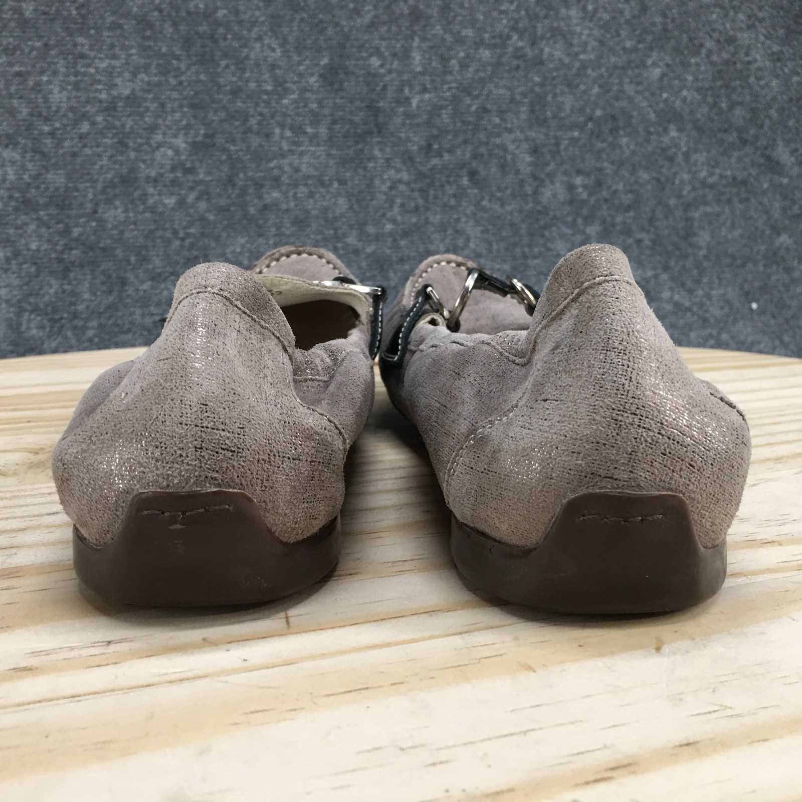 AGL Attilio Giusti Leombruni Loafers Womens 39 Taupe Suede Metallic Slip On