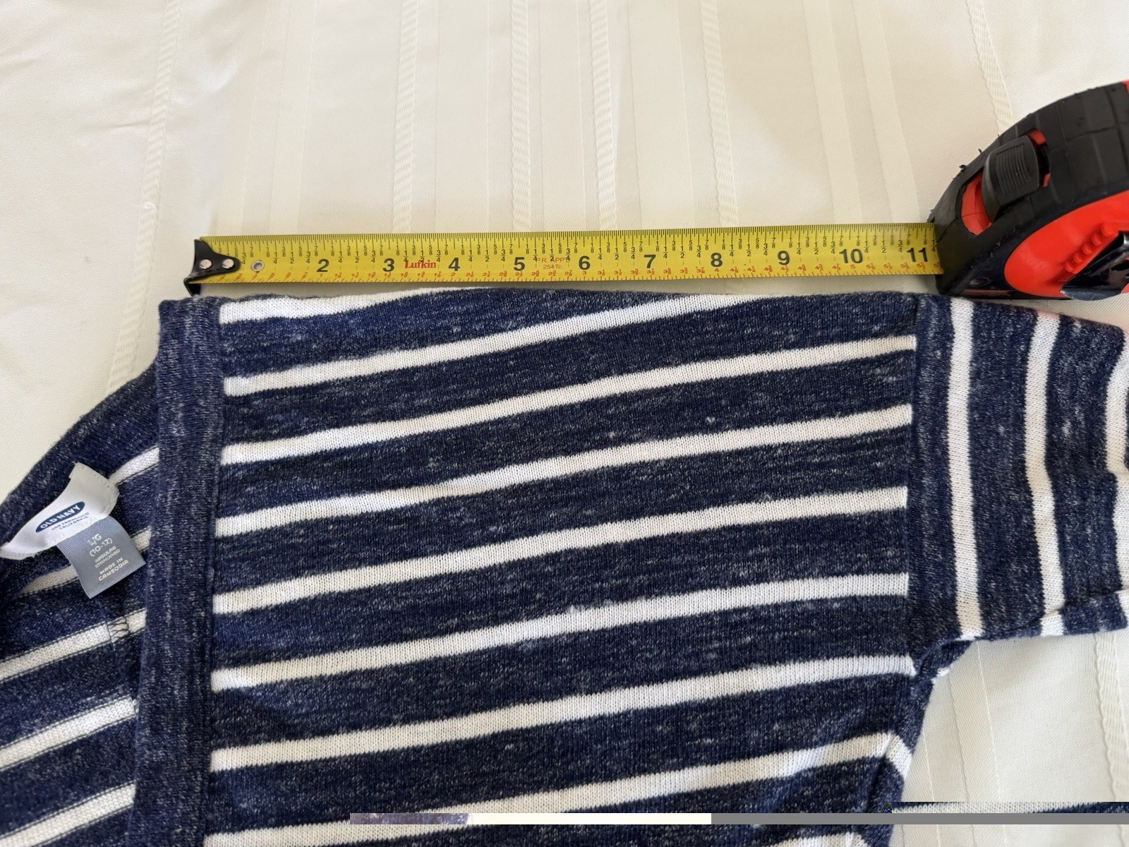 Old Navy, Navy Blue & White Striped Open Front Cardigan, Size L