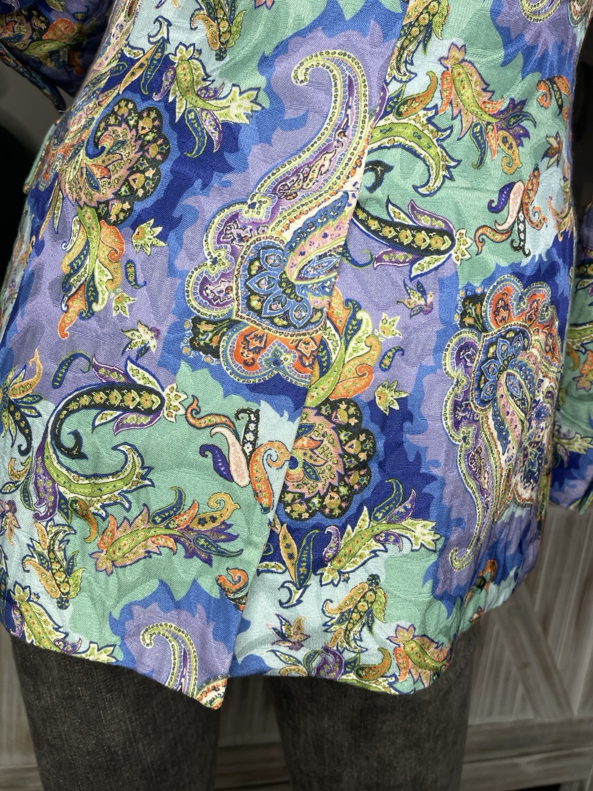 ETRO Milano Paisley Blazer IT 40 Made in Italy Blue Cotton Luxury Jacket