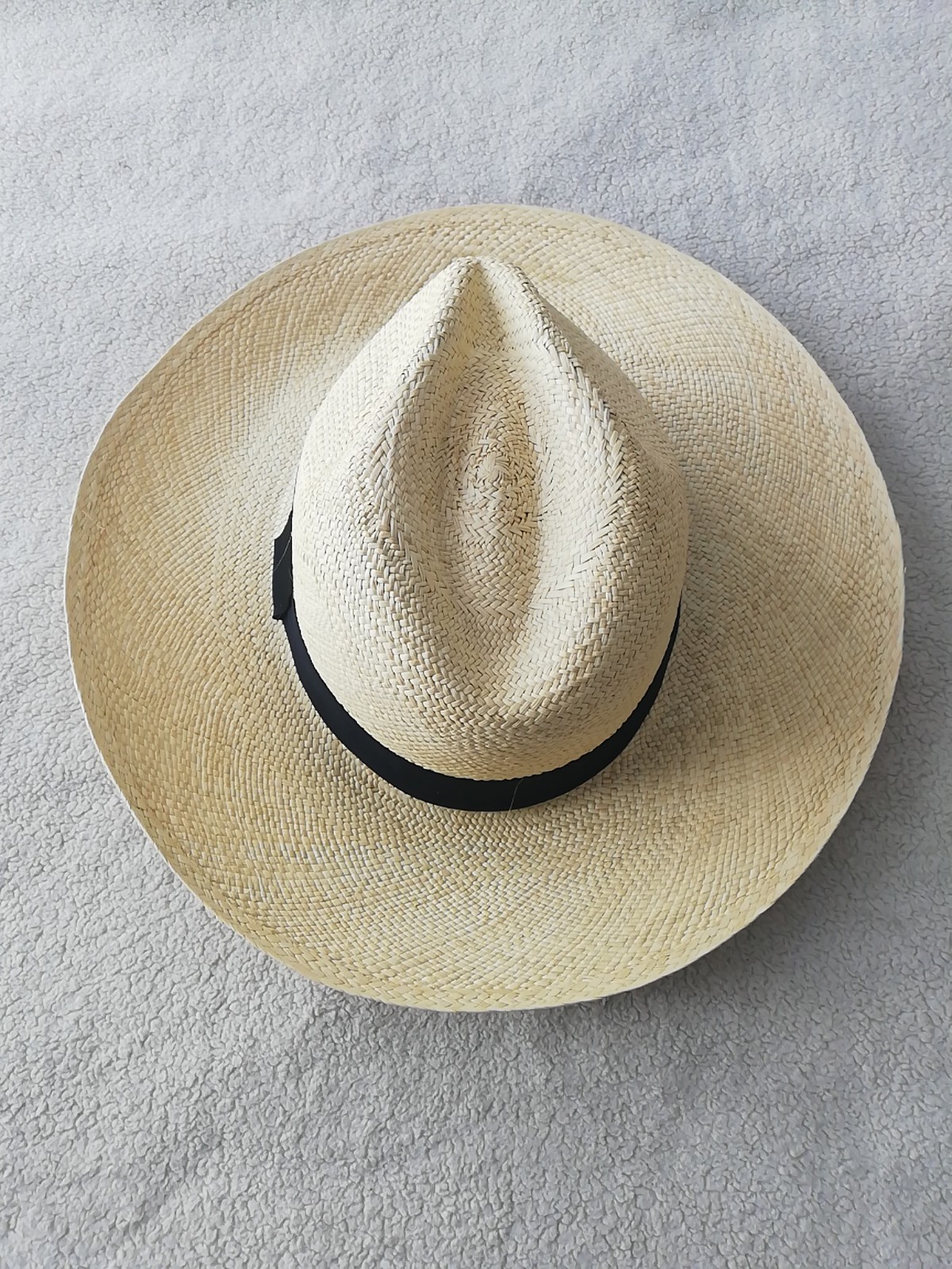 GENUINE ECUADOR HAT “PANAMA HAT” 100% TOQUILLA STRAW LARGE 60Cm CLASSIC BEIGE