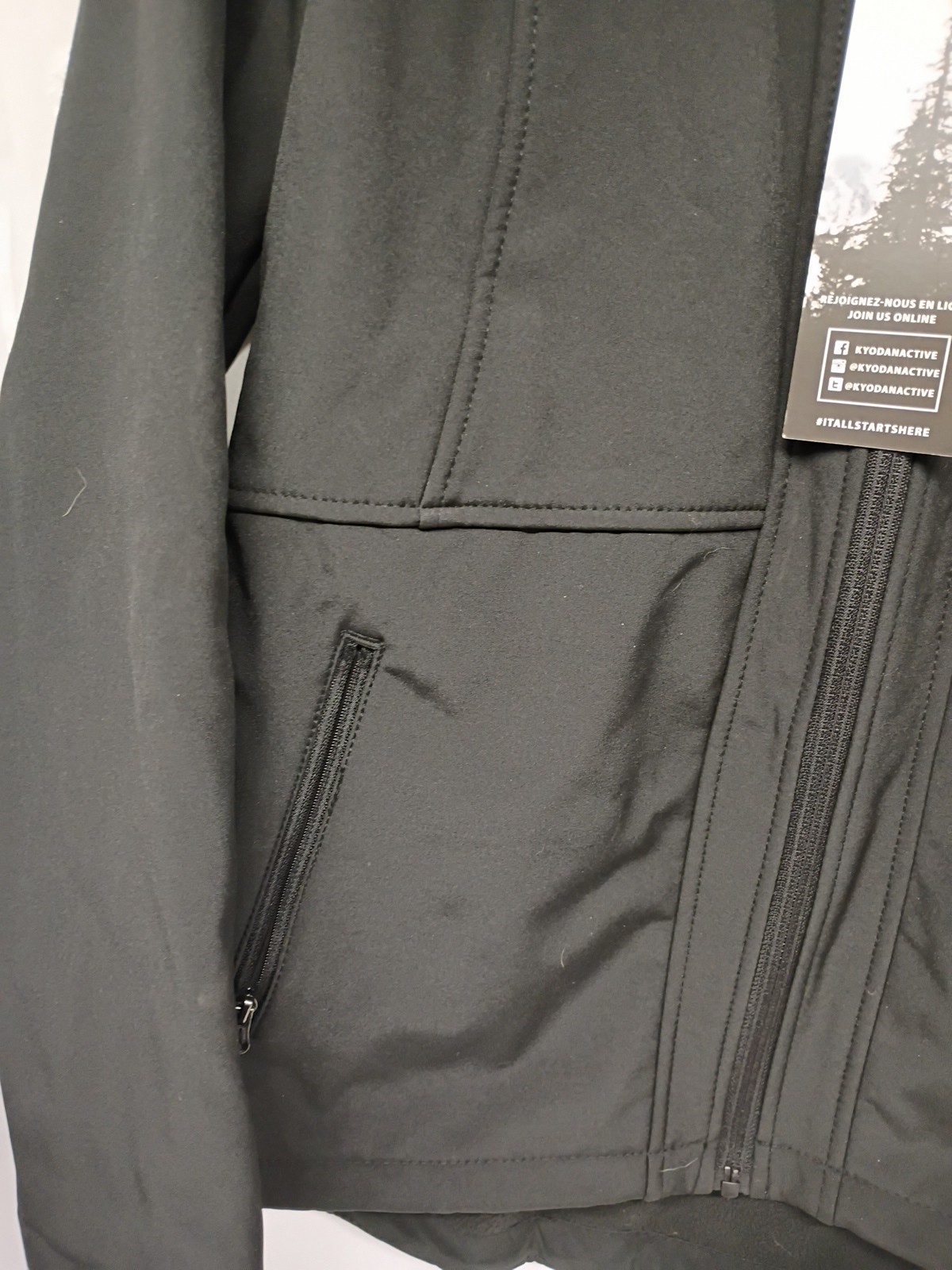Black Jacket Lined Zip Pockets Thumb Hole Cuffs From Freedom Trail by Kyodan