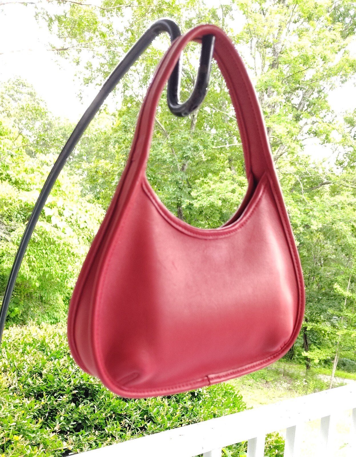 Coach RARE MINI 9027 Cherry Red Leather Ergo Shoulder Bag