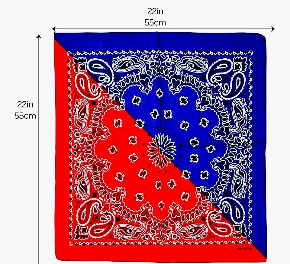 🔥 6 Pc LOT Cotton RED-Blue Split PAISLEY Bandanas Face Scarf Head Wrap 🔥